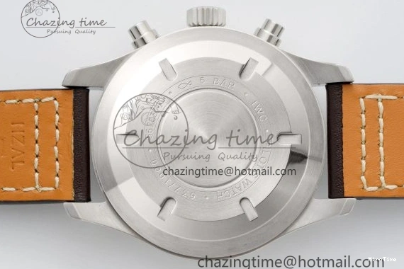 MIROTIME 0312 Bright Pilot Chrono SS AZF 1:1 Best Edition Green Dial on Brown Leather Strap A 7059